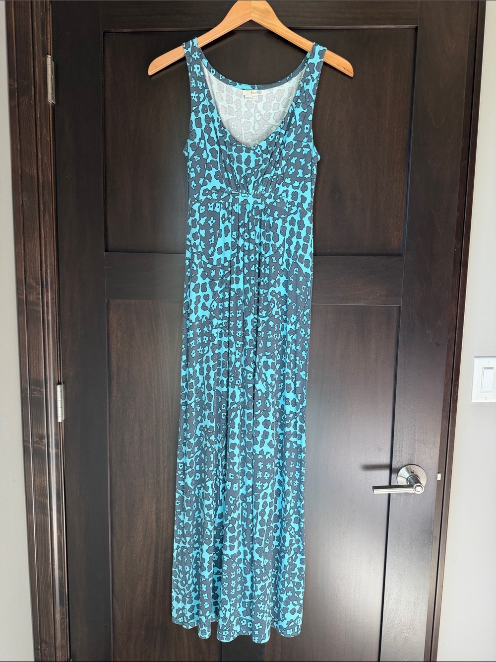Boden Turquoise Printed Scoop Neck Dress Size 4
